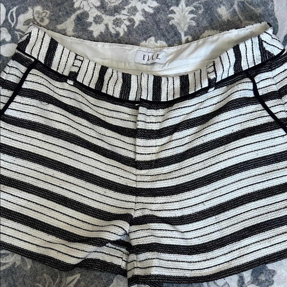 Elle Monochrome Striped Women's Shorts - Picture 1 of 5
